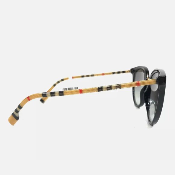 Burberry Sunglasses Black Brown Check Gray Gradient Lenses - Picture 4 of 8
